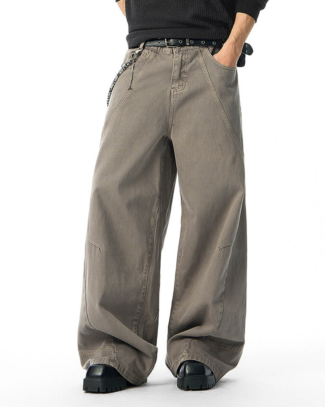 JHYQ Curved 3D Stitch Baggy Machete Pants
