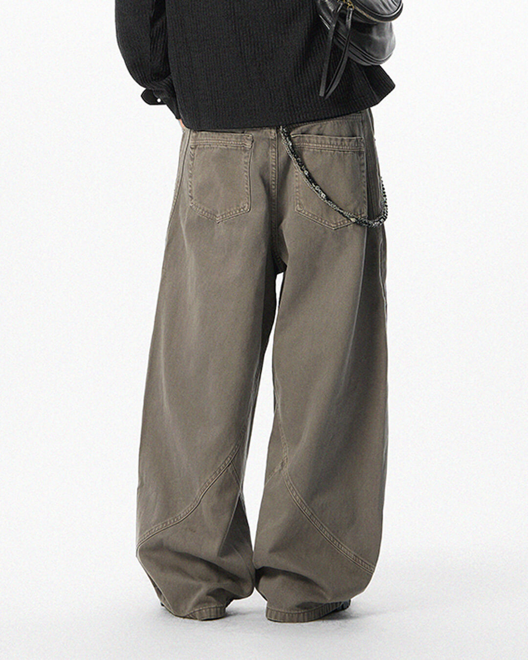 JHYQ Curved 3D Stitch Baggy Machete Pants