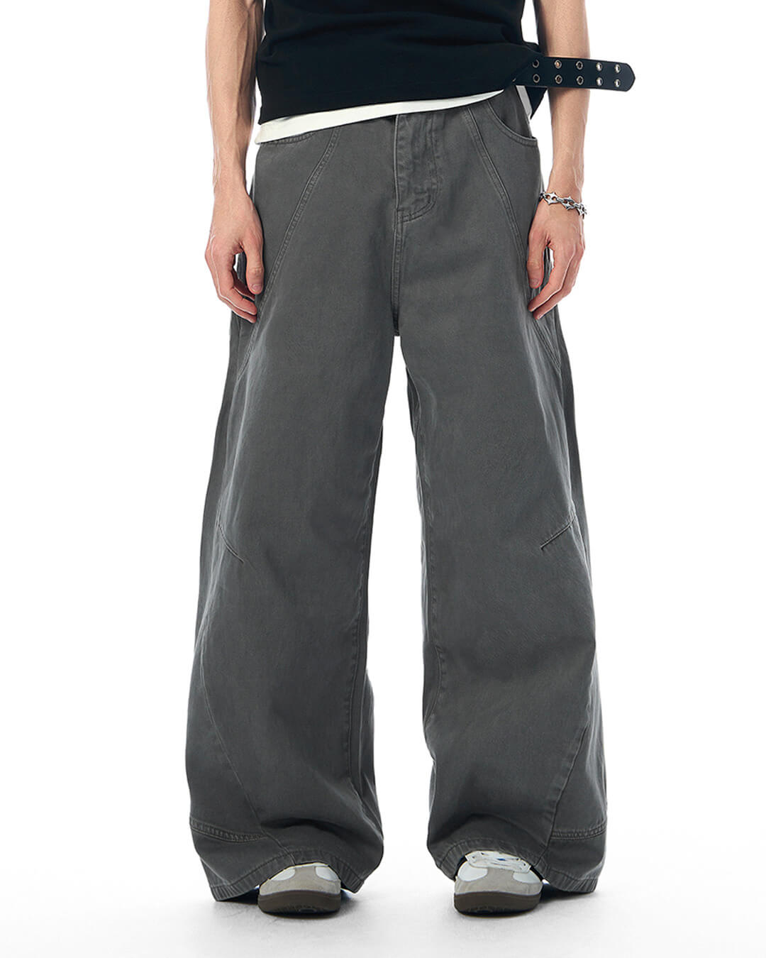 JHYQ Curved 3D Stitch Baggy Machete Pants