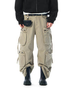 JHYQ Eyelet Detail 3D Multi Pocket Baggy Cargo Pants