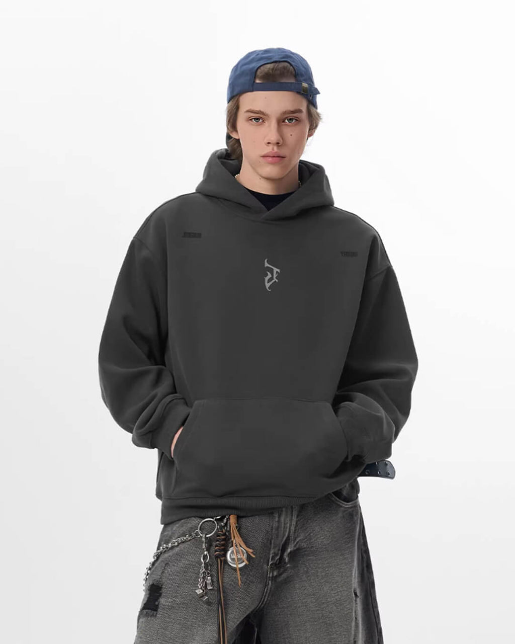 JHYQ Gothic Style J Letter Logo Hoodie