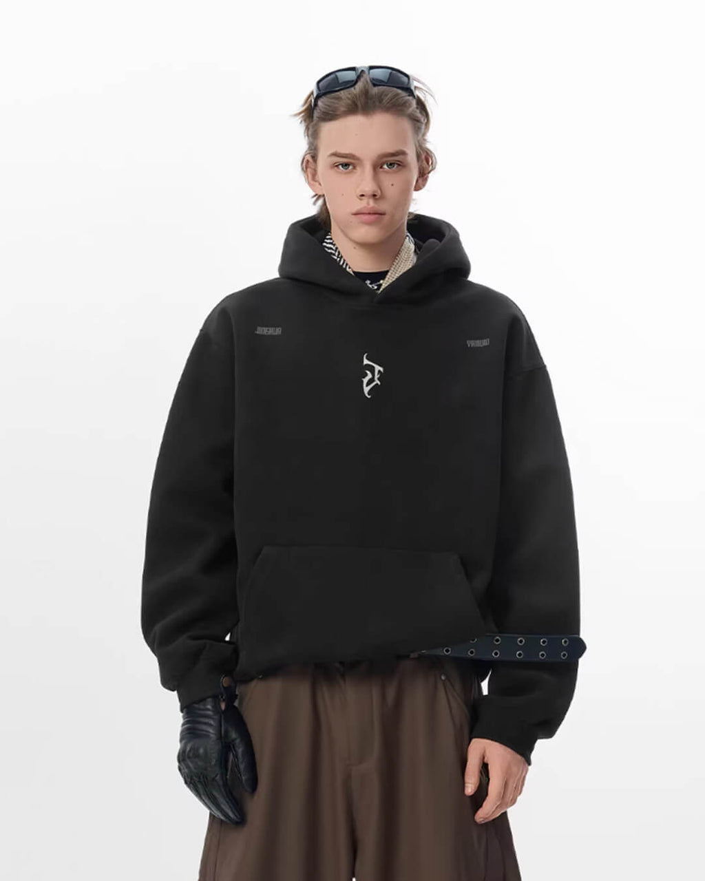 JHYQ Gothic Style J Letter Logo Hoodie