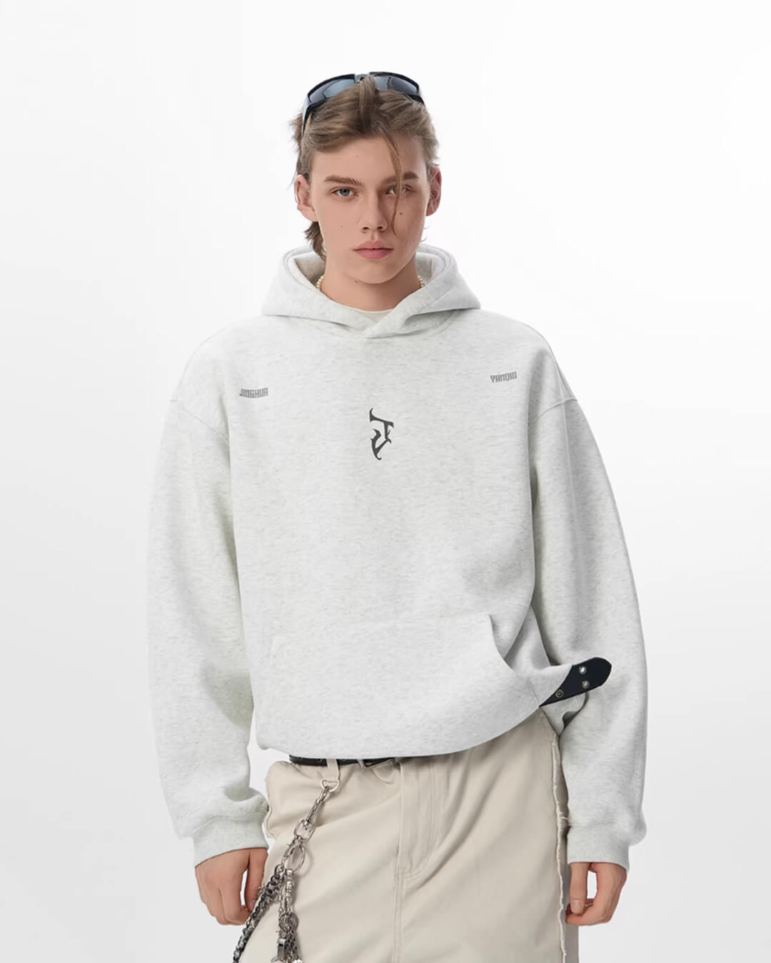 JHYQ Gothic Style J Letter Logo Hoodie