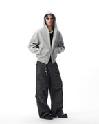 JHYQ Heavyweight Essential Cropped Zip Up Hoodie