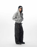 JHYQ Horse Print Cropped Zip Up Hoodie