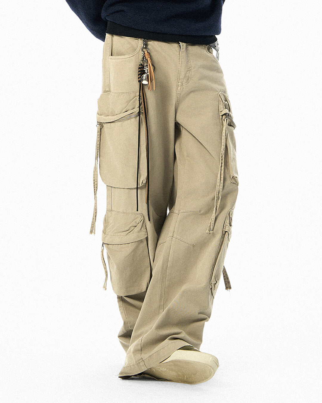 JHYQ Large Multi Pocket Washed Baggy Cargo Pants