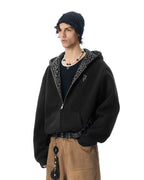 JHYQ Leopard Print Lined Cropped Hoodie