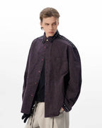 JHYQ Leopard Print Metal Studded Shirt Jacket