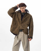 JHYQ Leopard Print Metal Studded Shirt Jacket