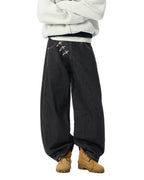 JHYQ Metal Snap Buckle Baggy Machete Jeans