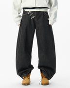 JHYQ Metal Snap Buckle Baggy Machete Jeans