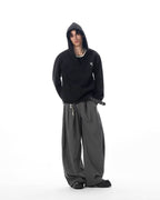 JHYQ Pegasus Logo V Neck Cropped Hoodie