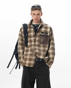 JHYQ Plaid Patch Pocket Long Sleeve Shirt