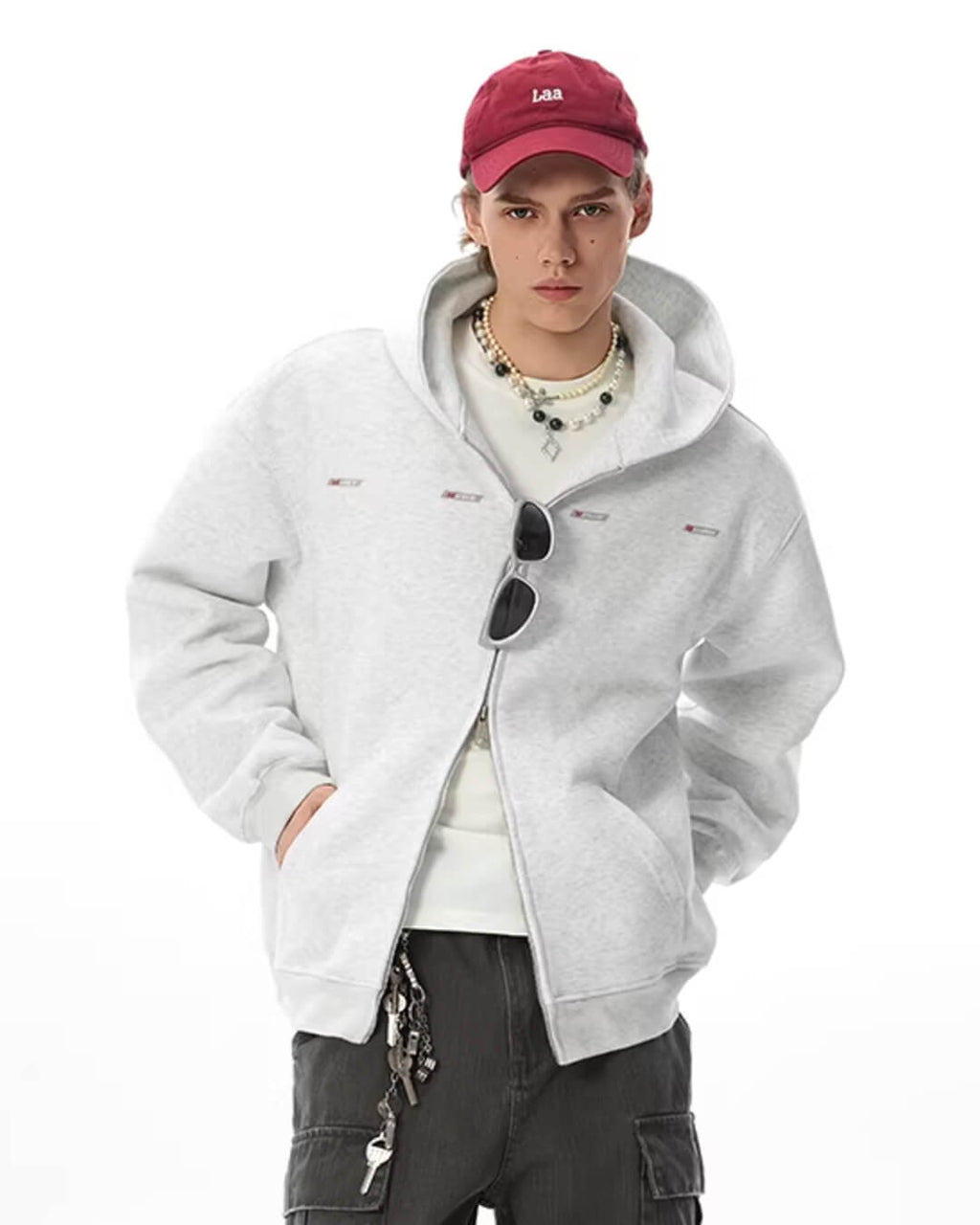 JHYQ Small Logo Double Zipper Hoodie