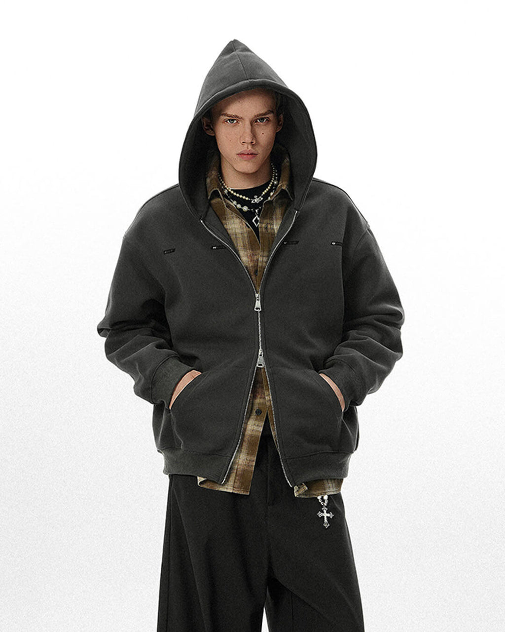JHYQ Small Logo Double Zipper Hoodie
