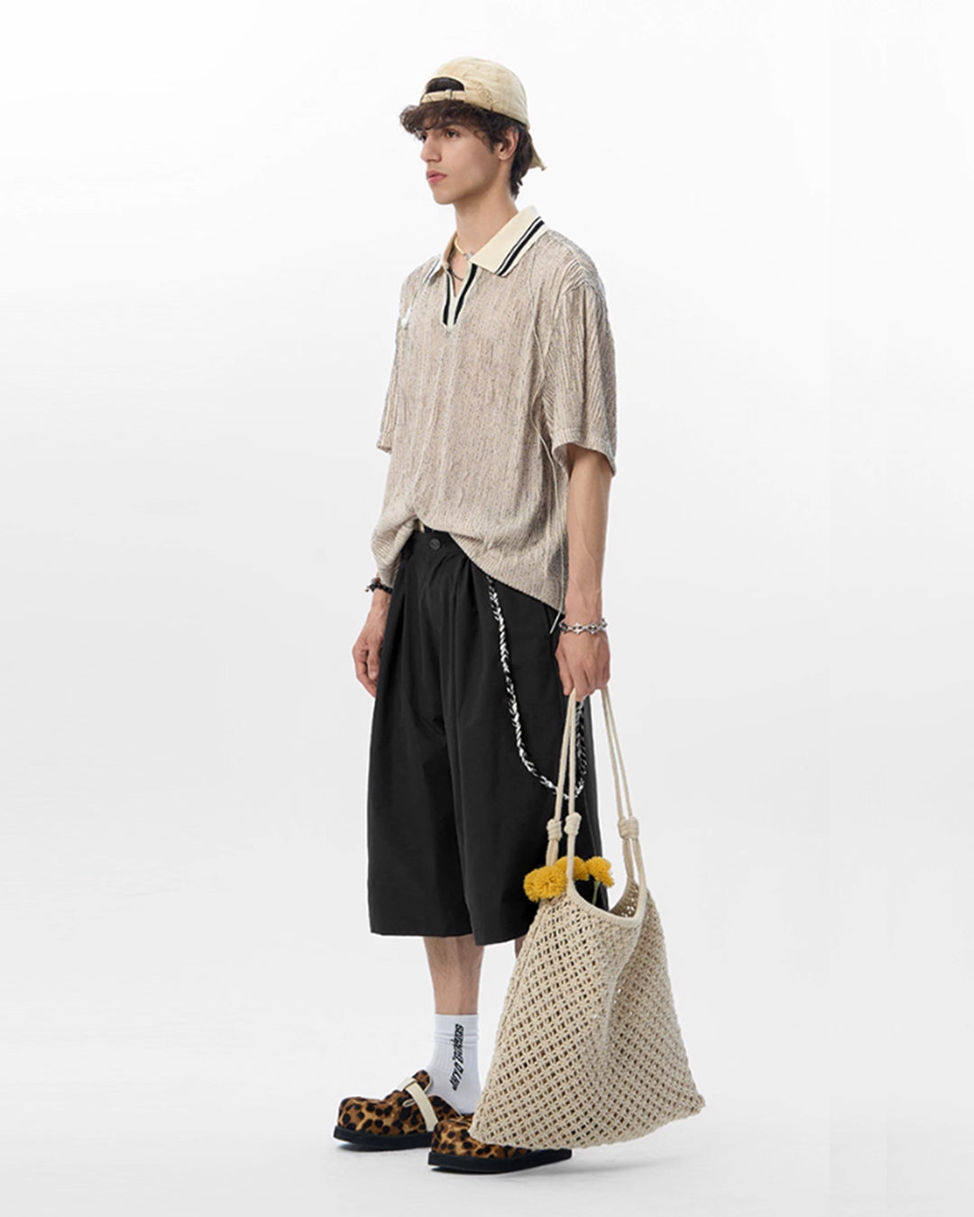 JHYQ Strap Detail Pleated Suit Shorts