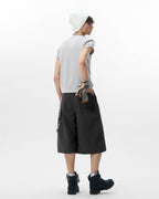 JHYQ Strap Detail Pleated Suit Shorts