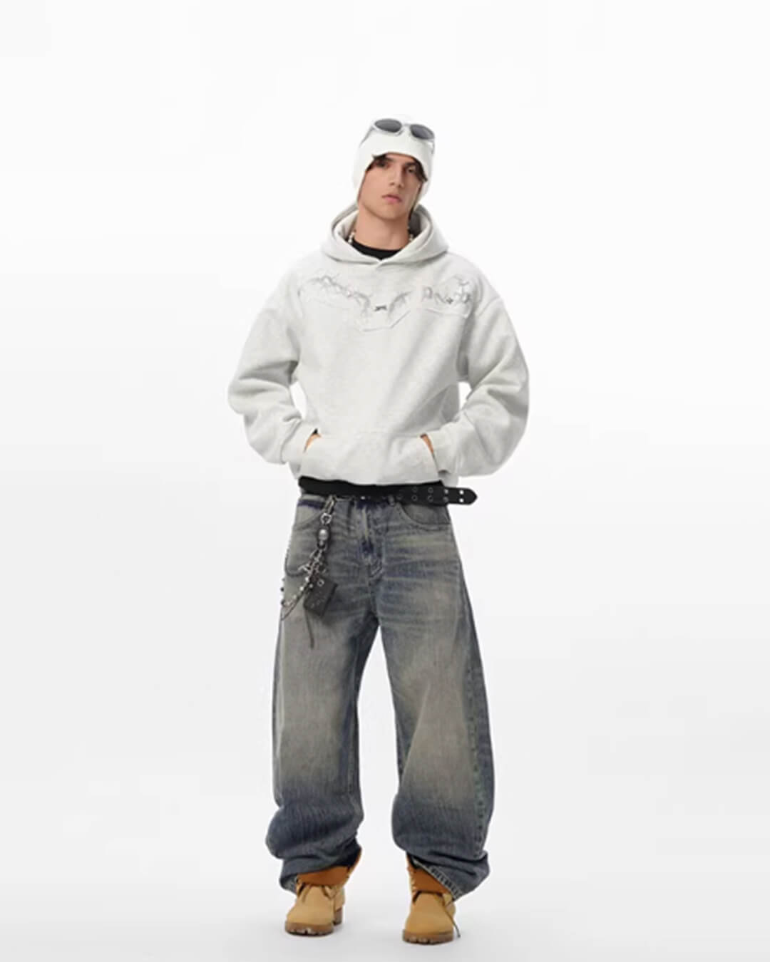 JHYQ Thorn Print 3D Patch Hoodie