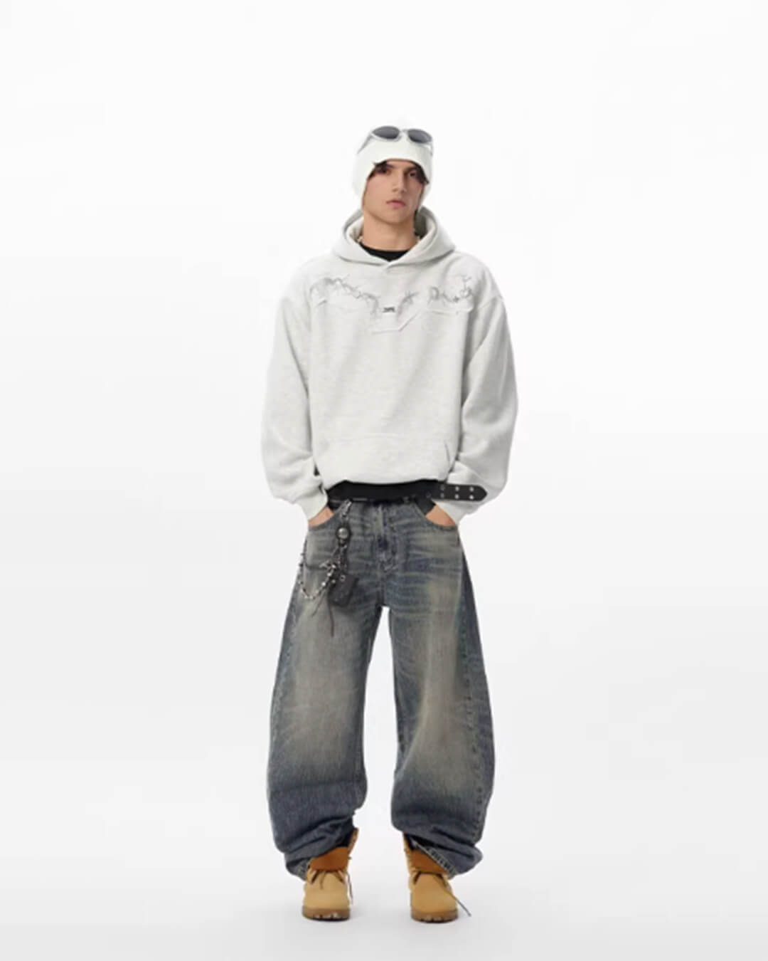 JHYQ Thorn Print 3D Patch Hoodie