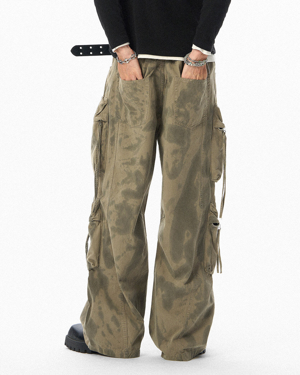 JHYQ Vintage Camo Large Multi Pocket Baggy Cargo Pants