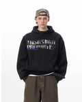 JHYQ Vintage Letter Print Rivet Hoodie