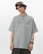 JHYQ Vintage Print Washed Distressed Tee
