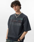 JHYQ Vintage Print Washed Distressed Tee