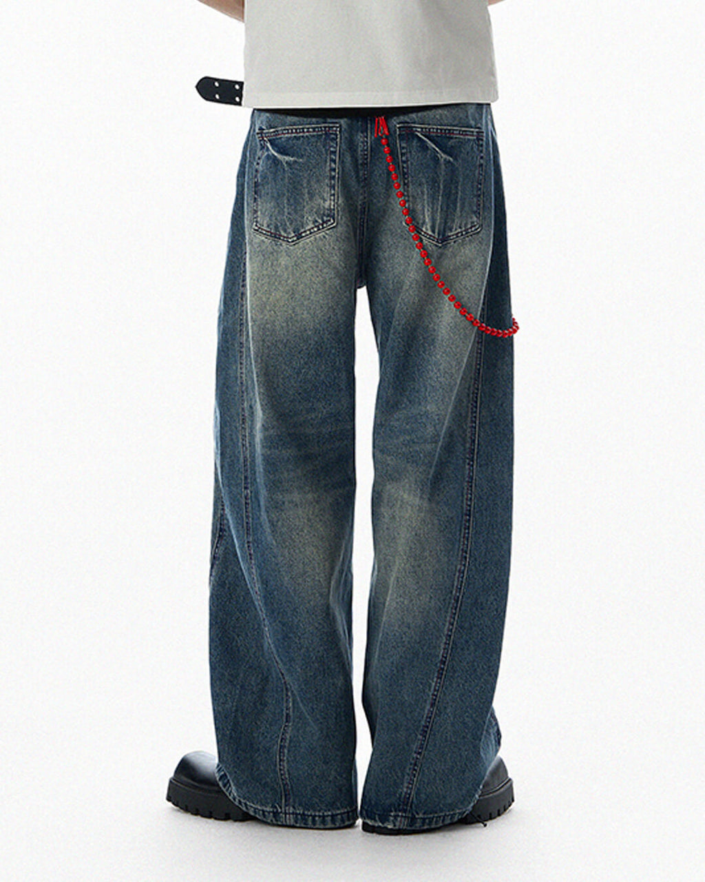 JHYQ Vintage Wash 3D Cut Baggy Jeans