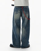 JHYQ Vintage Wash 3D Cut Baggy Jeans