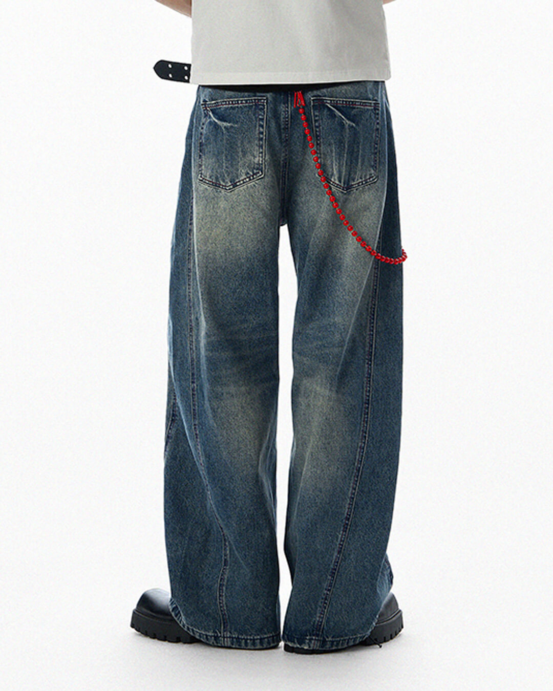 JHYQ Vintage Wash 3D Cut Baggy Jeans