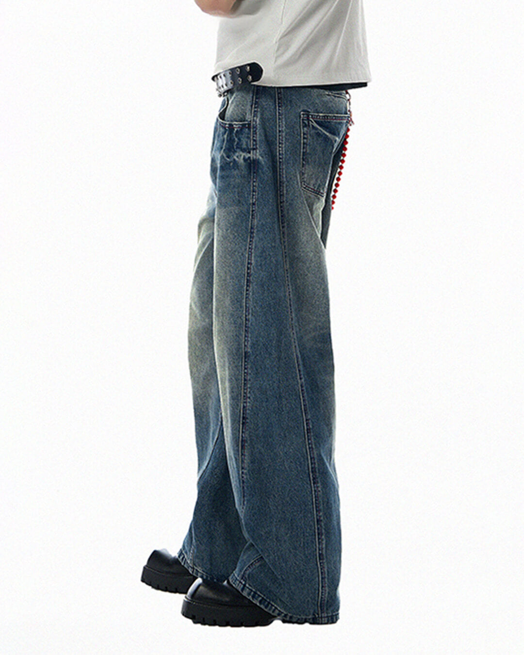 JHYQ Vintage Wash 3D Cut Baggy Jeans