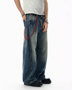 JHYQ Vintage Wash 3D Cut Baggy Jeans