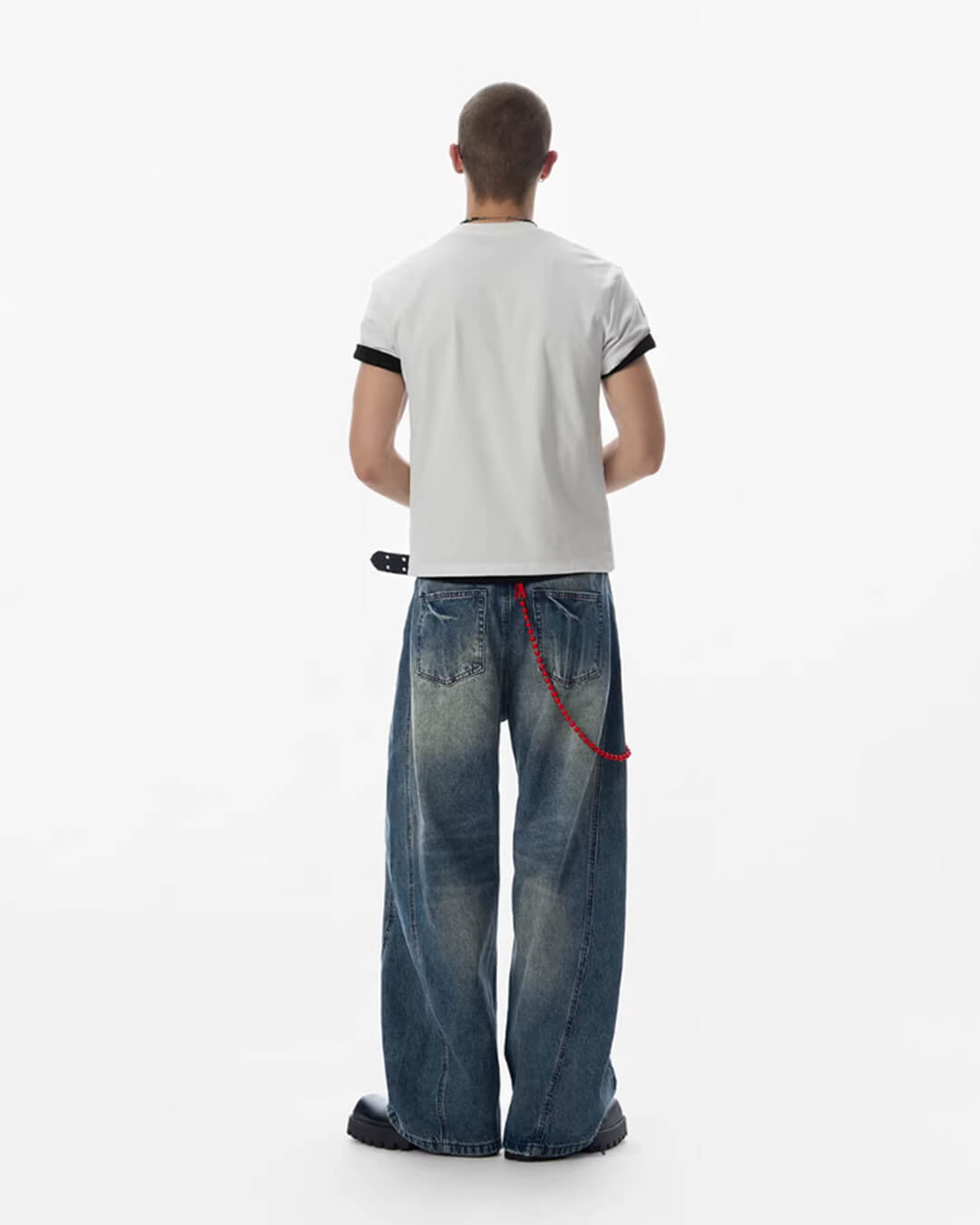 JHYQ Vintage Wash 3D Cut Baggy Jeans