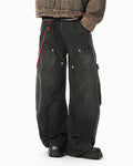 JHYQ Vintage Washed Baggy Double Knee Jeans