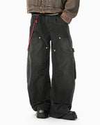 JHYQ Vintage Washed Baggy Double Knee Jeans