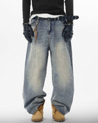 JHYQ Vintage Washed Distressed Jeans