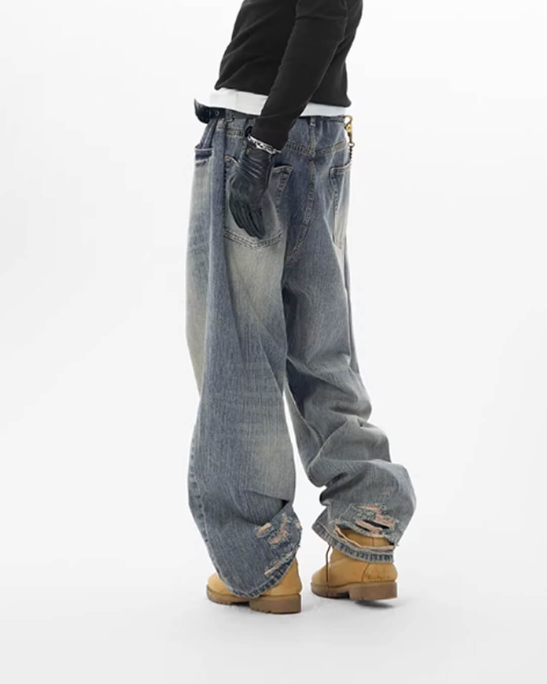 JHYQ Vintage Washed Distressed Jeans