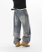 JHYQ Vintage Washed Distressed Jeans