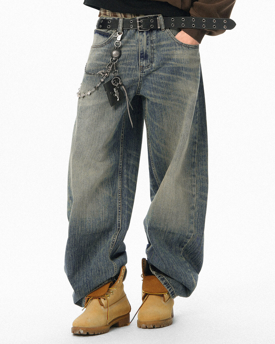 JHYQ Vintage Washed Machete Baggy Jeans