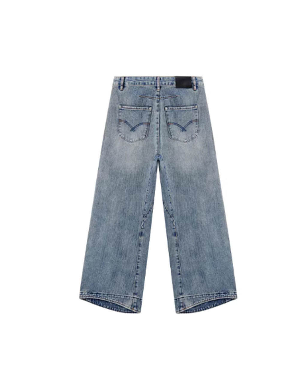 JHYQ Vintage Washed Patchwork Baggy Jeans