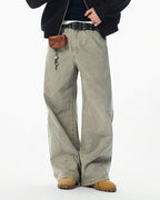 JHYQ Washed 3D Constructed Baggy Jeans