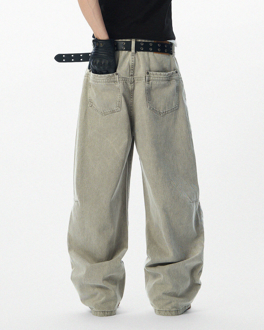 JHYQ Washed 3D Constructed Baggy Jeans