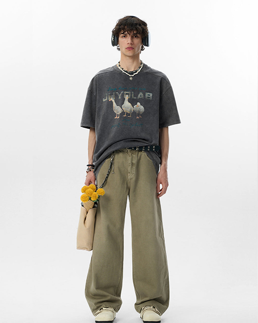 JHYQ Washed Duck Print Tee