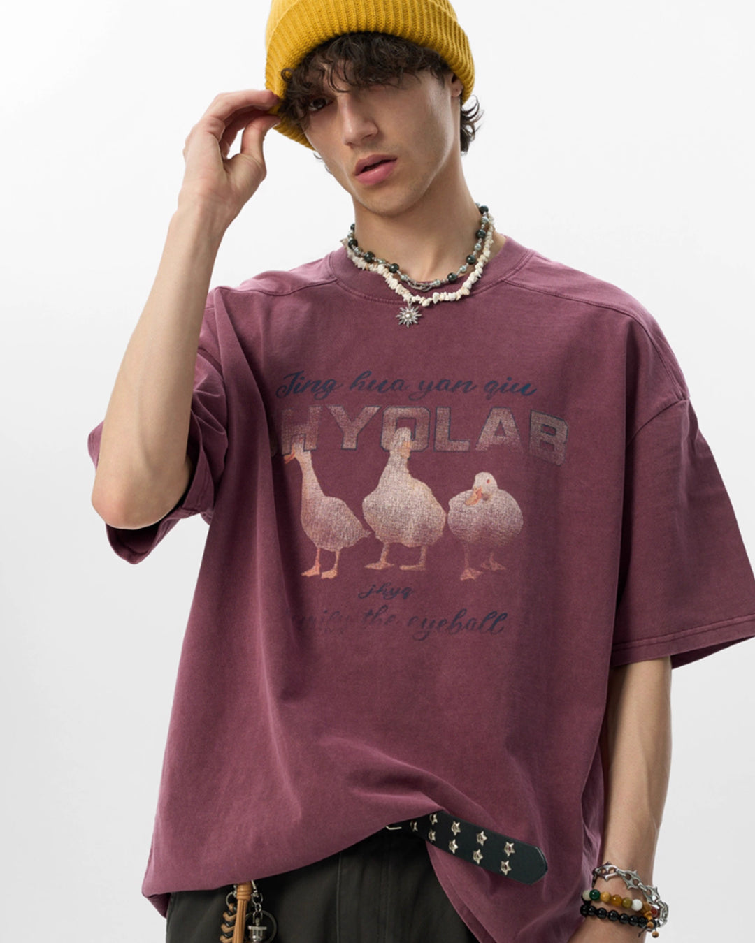 JHYQ Washed Duck Print Tee