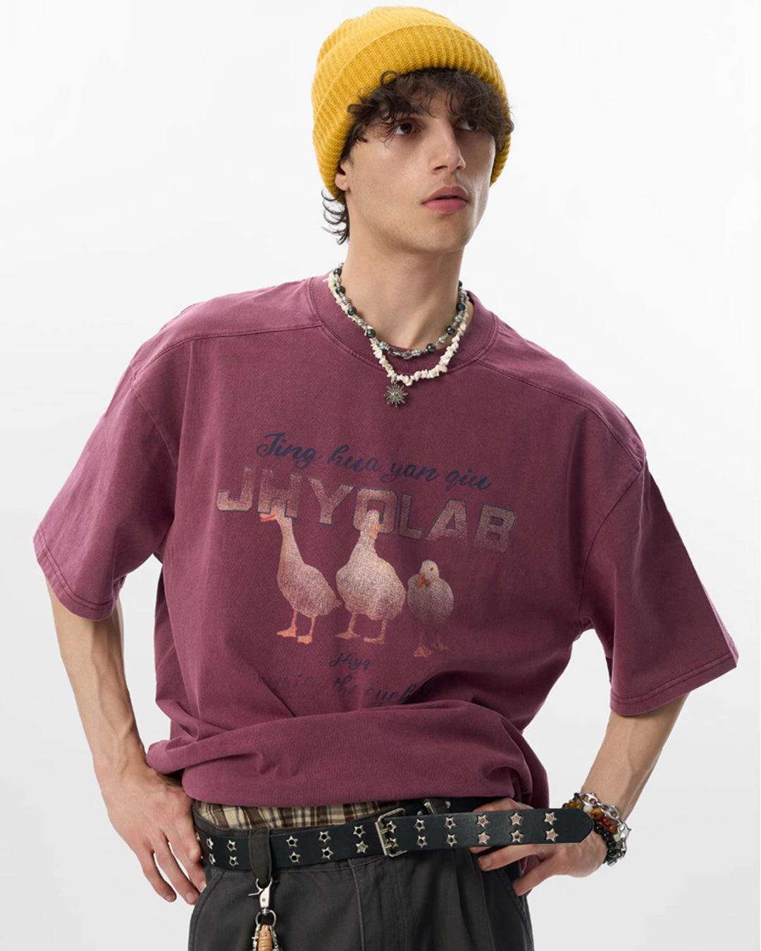 JHYQ Washed Duck Print Tee