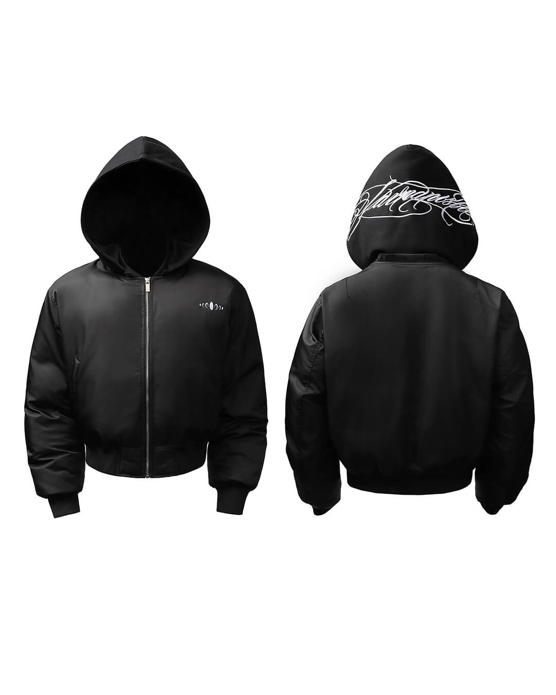 KARMANISTIC Embroidered Hooded Puffer Bomber Jacket