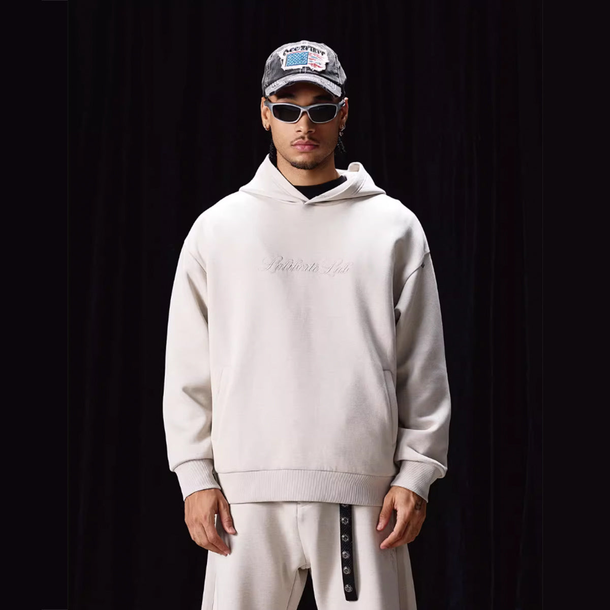 Labt Wool Air Layer Embroidered Hoodie