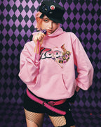 MEDM × JOJO Accent Drawstring Print Hoodie