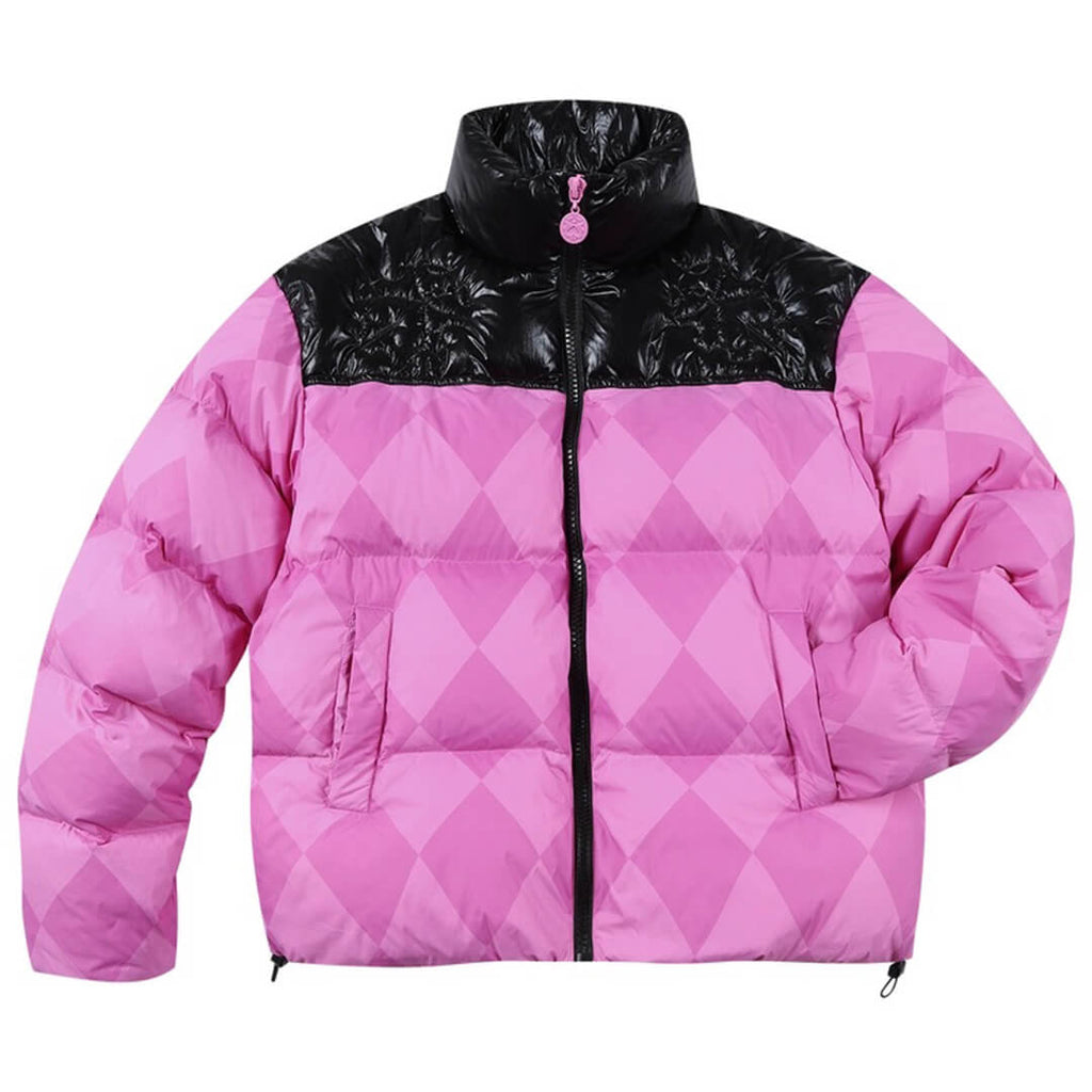 MEDM × JOJO Color Block Diamond Plaid Down Jacket