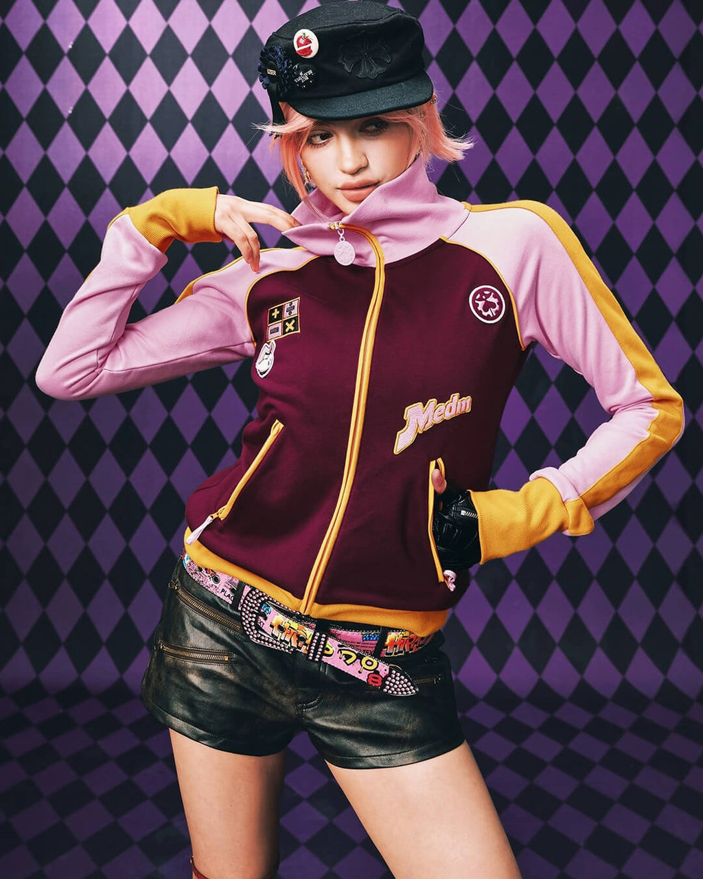MEDM × JOJO Color Block High Neck Track Jacket